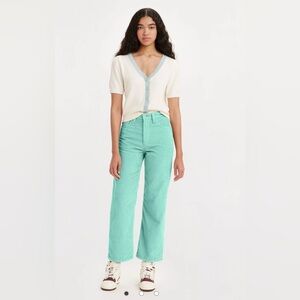 Levi’s Ribcage Corduroy Straight Leg Ankle Pant Size 25x27